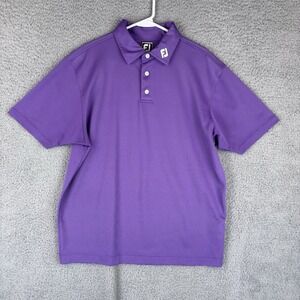 FootJoy FJ Tour Issue Logos Golf Polo Shirt Mens XL Purple Athletic Fit Stretch